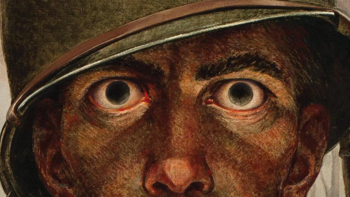 La mirada de las mil yardas... la expresión de terror que refleja el rostro de quien vivió una experiencia traumática
