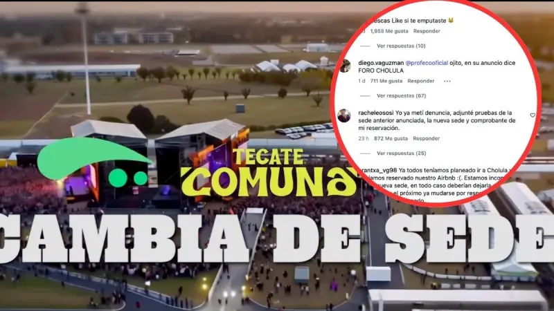 Usuarios enfurecen por cambio de sede del Tecate Comuna y piden reembolsos