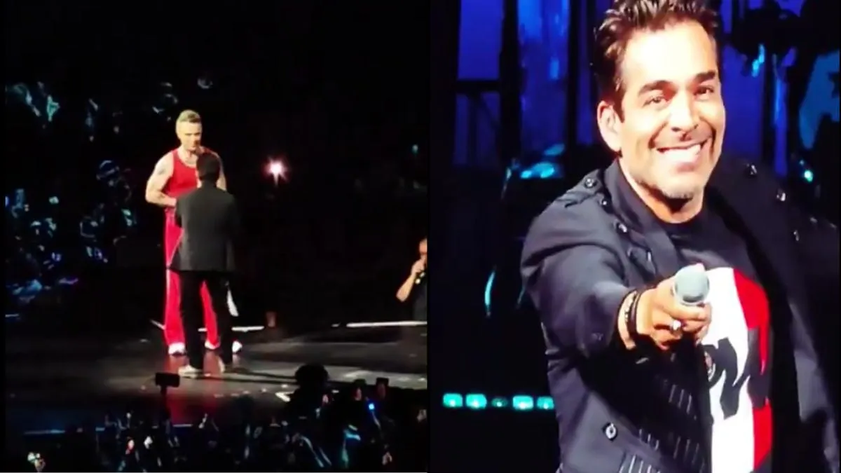 Robbie Williams cumple una promesa de hace 20 años e invita a Omar Chaparro a cantar en CDMX