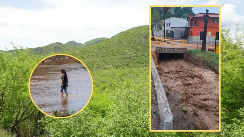 Arroyo de San Javier, Sonora, registra una creciente como no se veía desde hace cerca de 40 años tras las lluvias del huracán Polo, que hicieron correr agua por veredas y cerros