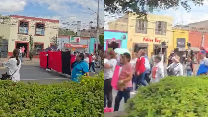 Manifestación detiene tránsito vehicular en Centro Histórico de Querétaro