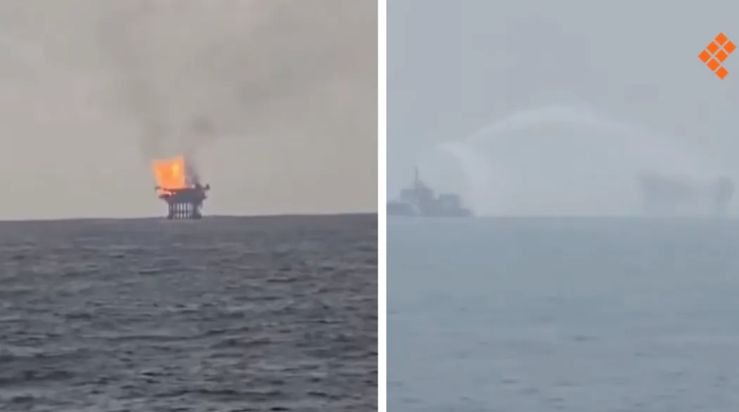 Se incendia plataforma satélite de Pemex en Campeche