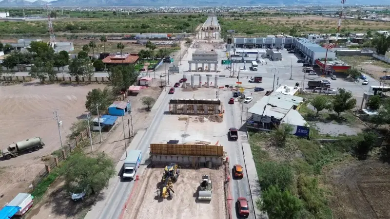 Avanza 33% construcción del Paso Superior Palestina–Fuerza Aérea
