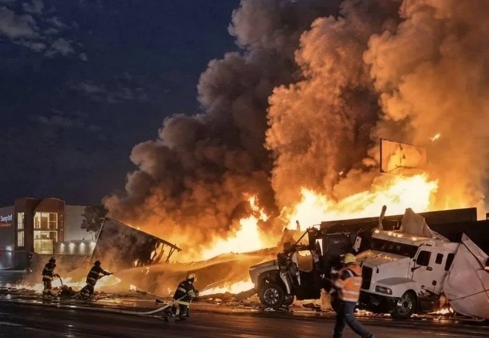 Tres tráileres se incendian en la México-Toluca tras choque