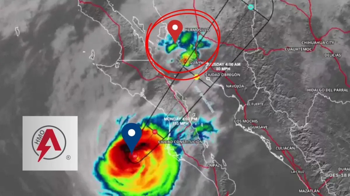 Huracán Polo retrasa su llegada a Sonora y podría tocar tierra entre Guaymas y Empalme la mañana del martes; aumentan las lluvias previstas para Hermosillo y estas serán las horas más intensas
