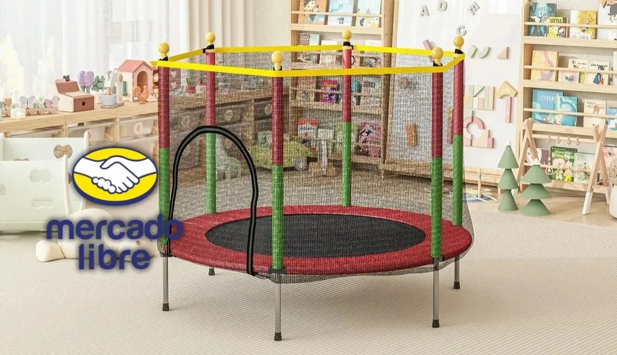 Trampolín infantil con red de seguridad reduce su precio a 659 pesos en Mercado Libre con envío gratis a todo México
