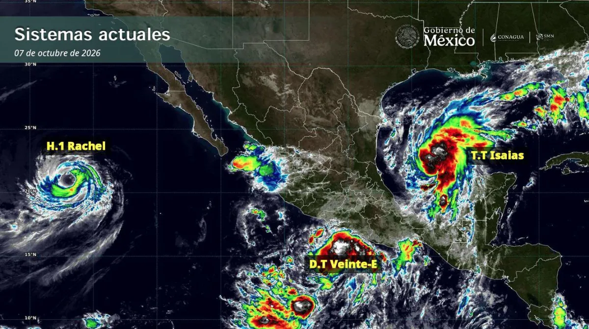 México en alerta por tres ciclones: Así afectarán Simón, Isaías y Rachel los próximos días