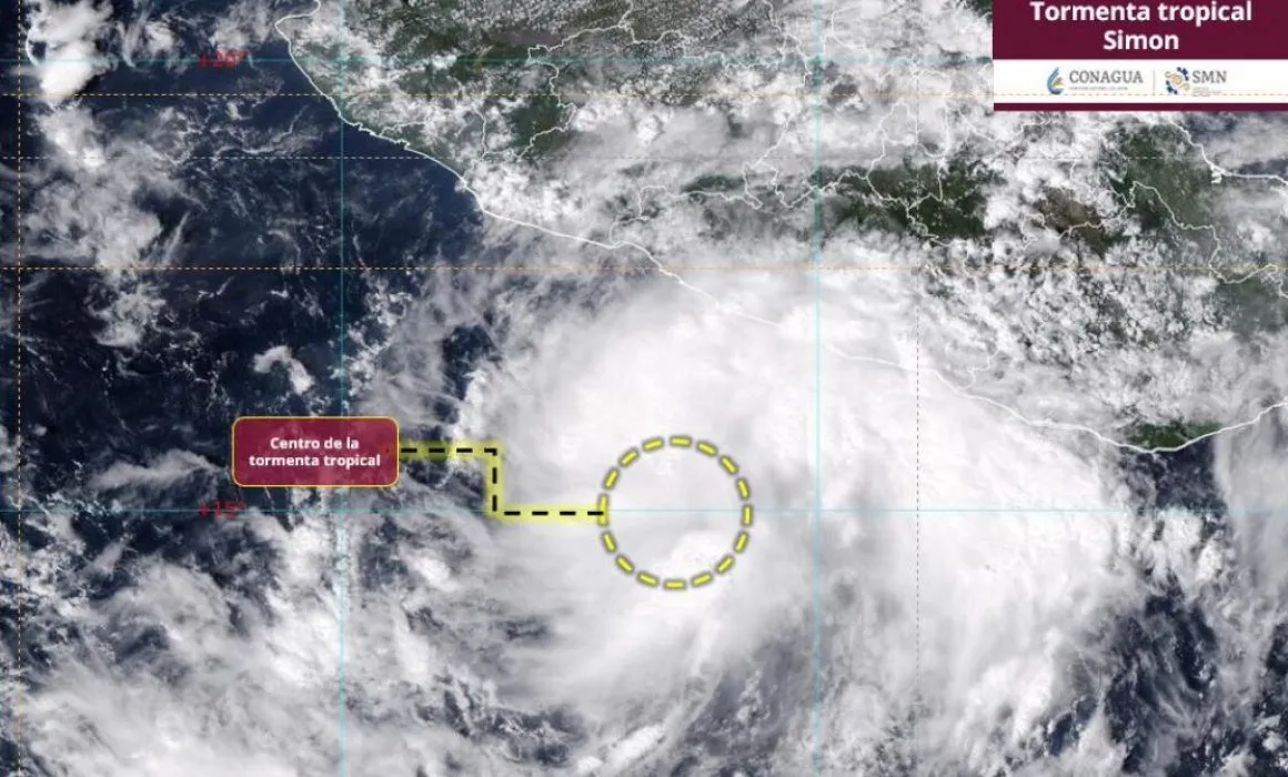 Nace la tormenta tropical Simón frente a las costas del Pacífico