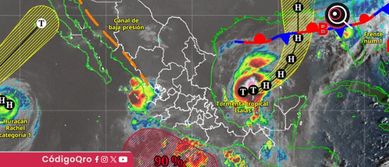 Depresión tropical 9 se intensifica a la tormenta tropical Isaias