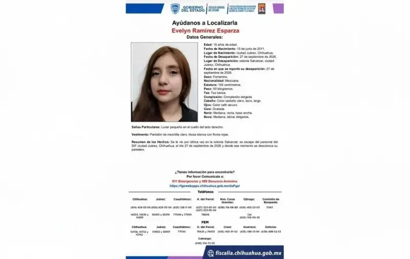 Desaparición de Evelyn, una salida no autorizada
