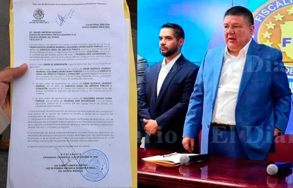 Giran orden de aprehensión contra Jáuregui y Zuany