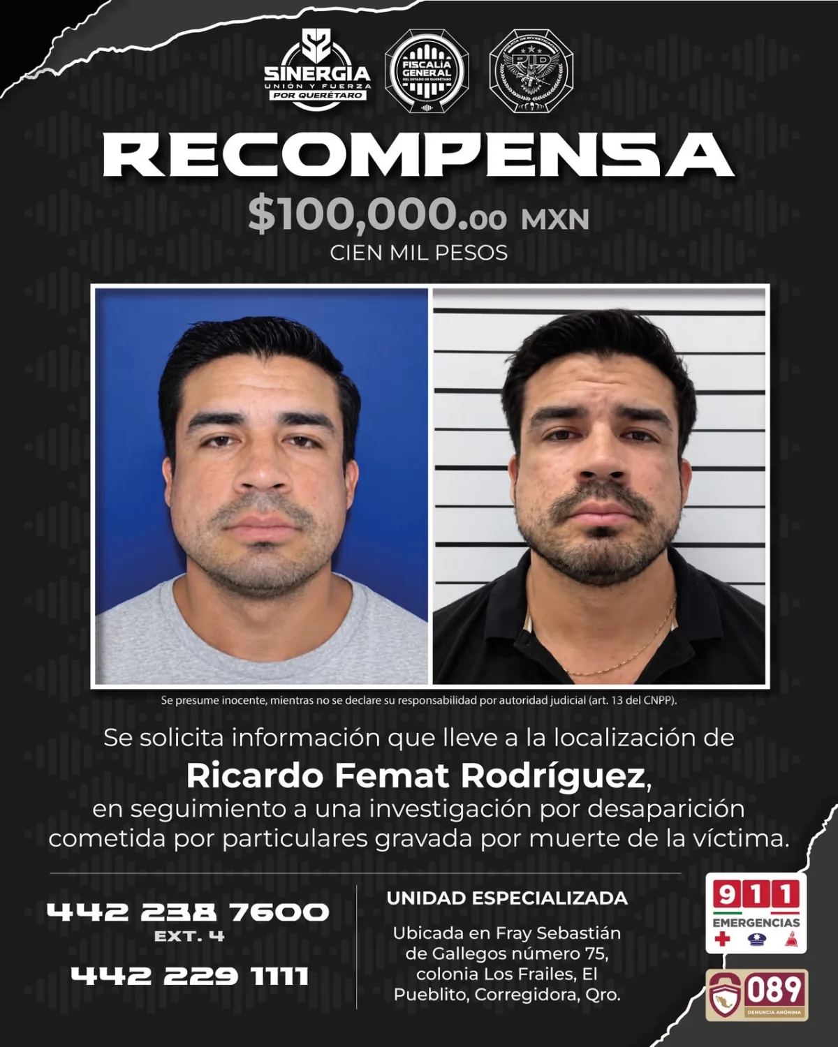 Ofrecen recompensa para detener a Ricardo Femat