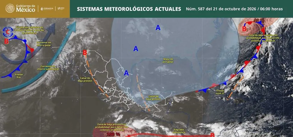 Querétaro tendrá chubascos y ambiente fresco por masa polar y frente frío número 3