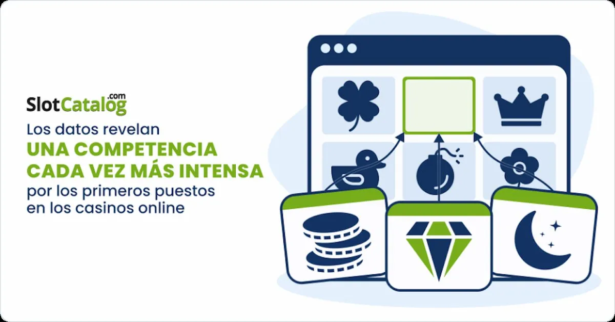 Los datos de SlotCatalog revelan una competencia cada vez más intensa por los primeros puestos en los casinos online