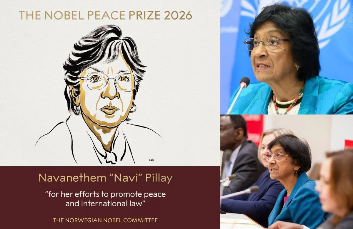 Nobel de la Paz 2026 reconoce a Navi Pillay, jurista sudafricana que defendió a Nelson Mandela, por impulsar la justicia internacional frente al genocidio y los crímenes de guerra