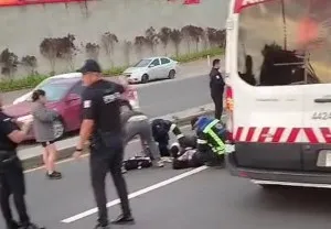 Dos heridos en aparatoso accidente en prolongación Bernardo Quintana