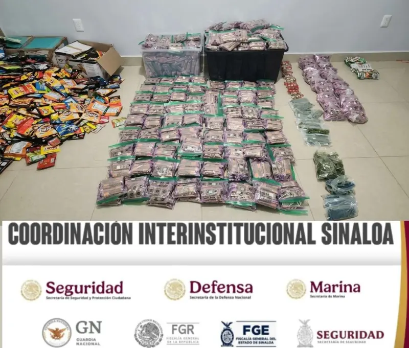 Mazatlán: aseguran bolsas de frituras y barras de chocolate con mariguana