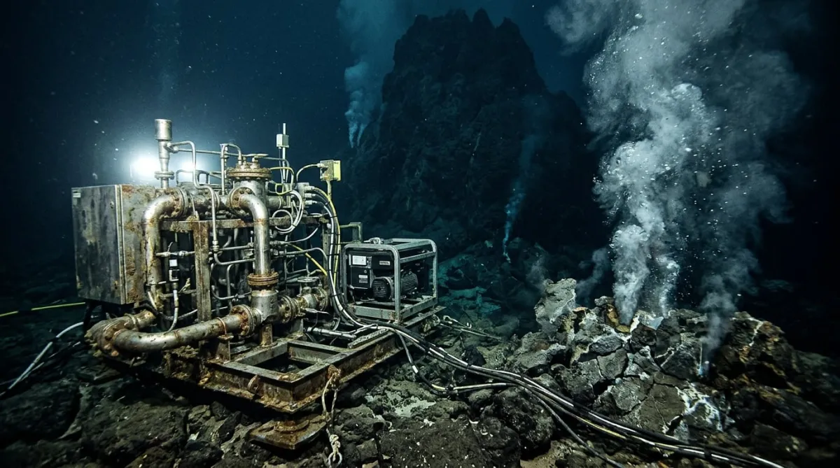 Instalan una central experimental a 1,500 metros bajo el océano y aprovechan el calor de un volcán submarino para producir más electricidad de la que consume durante 8.7 segundos