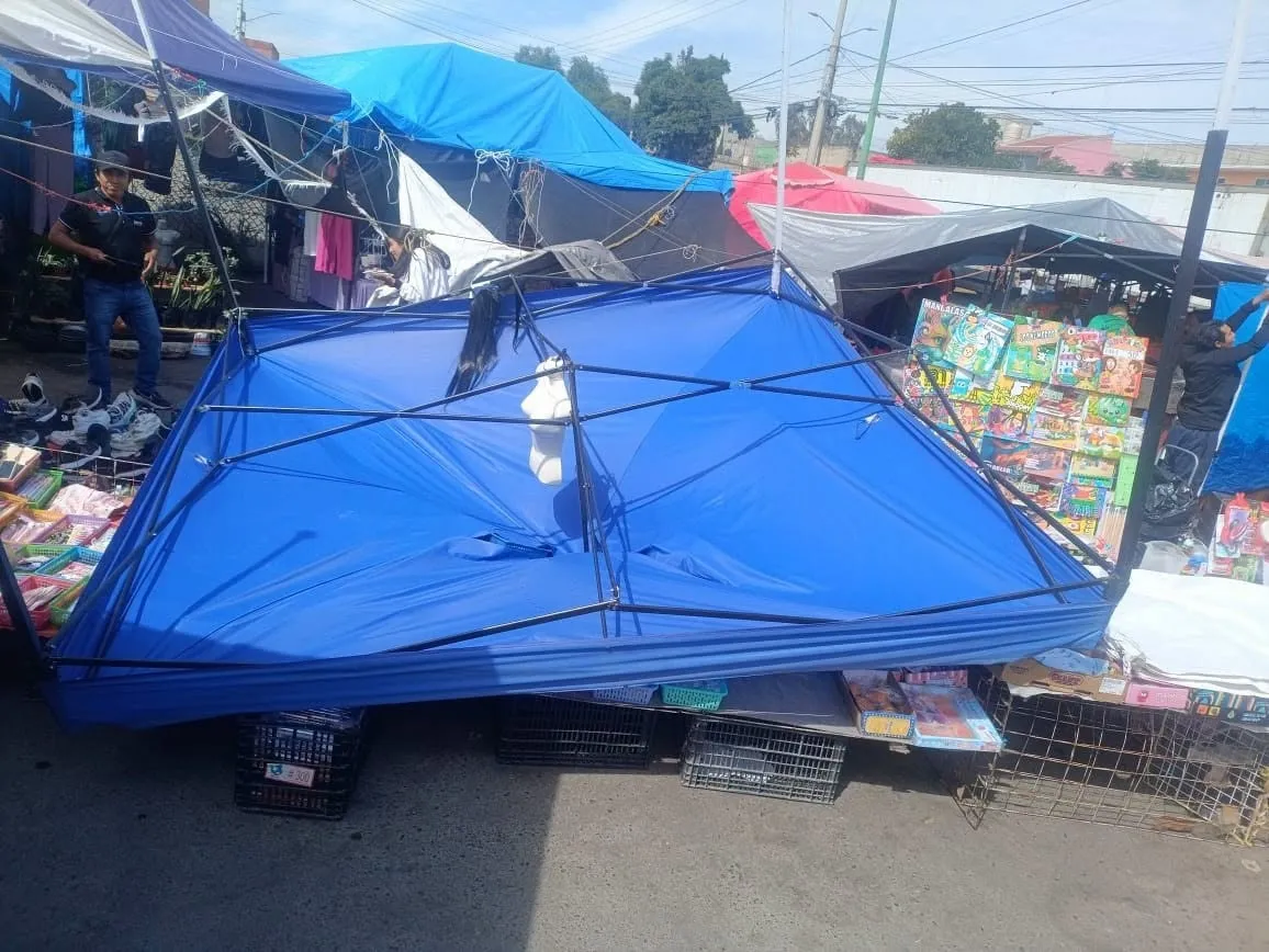 Se lleva camión varios puestos de tianguis en Cuautitlán Izcalli