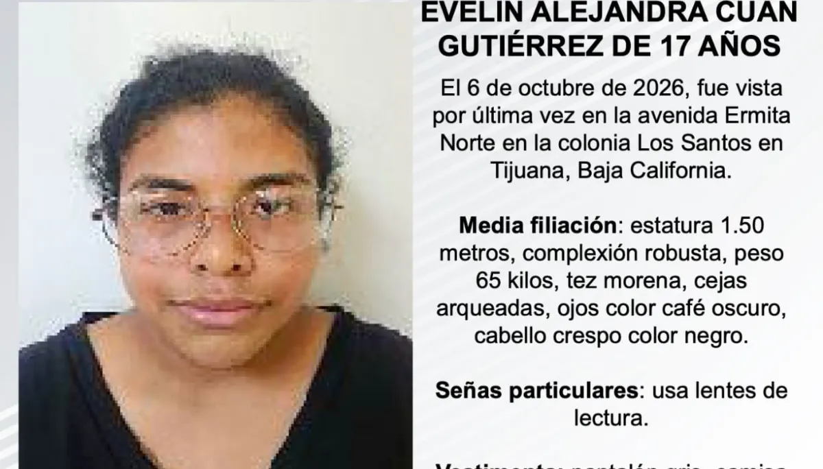 Se busca a Evelin Alejandra Cuan Gutiérrez de 17 años