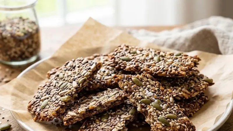 ¿Antojo de algo crujiente? Prepara estas galletas de semillas sin harina