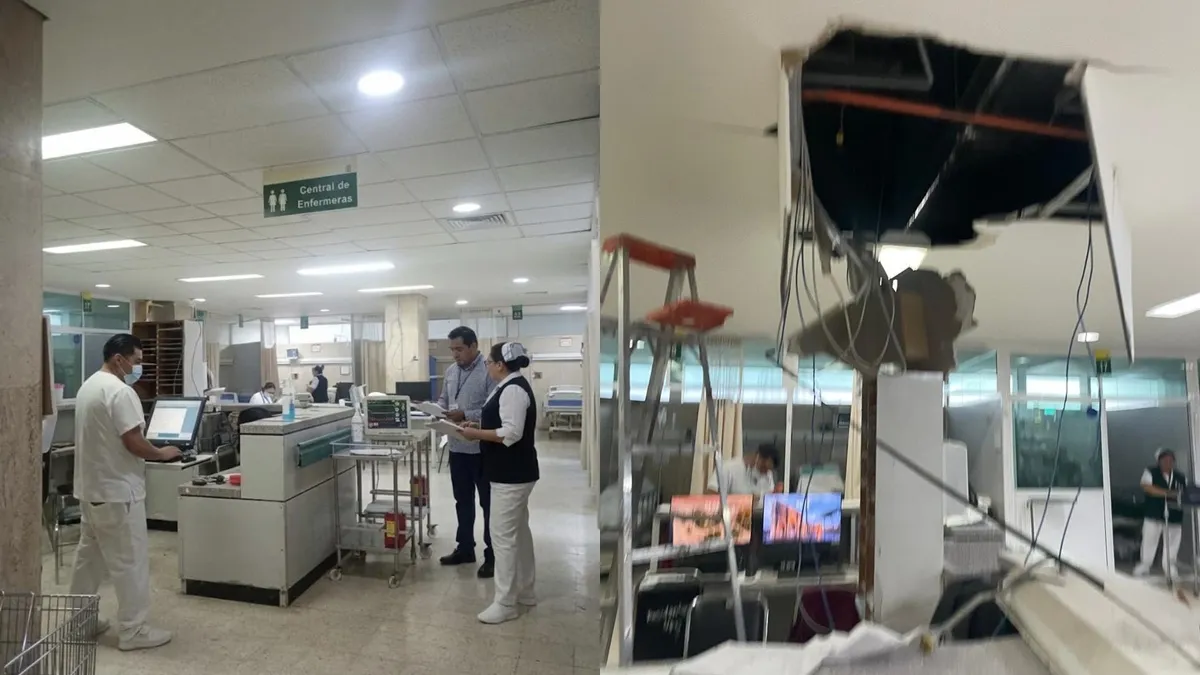 Se desploma techo en Urgencias del IMSS 220, en Toluca