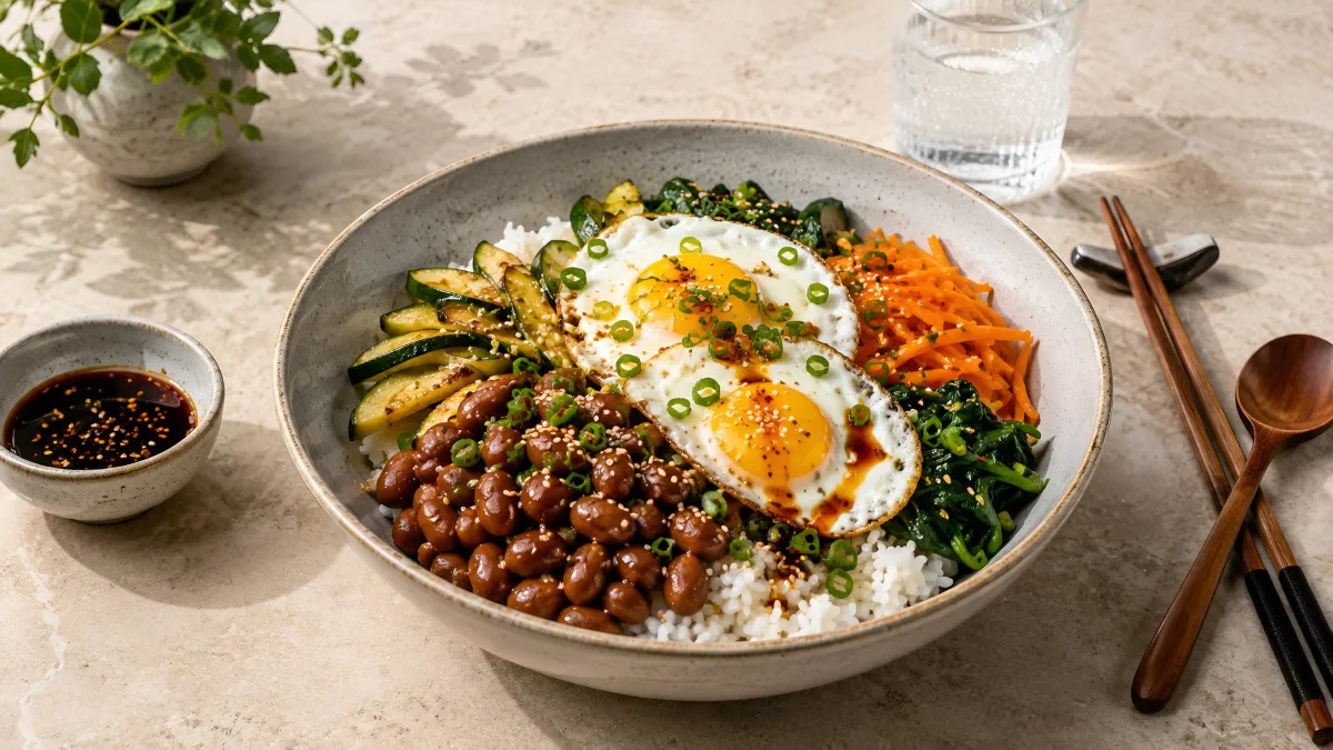 Bibimbap norteño de frijol pinto