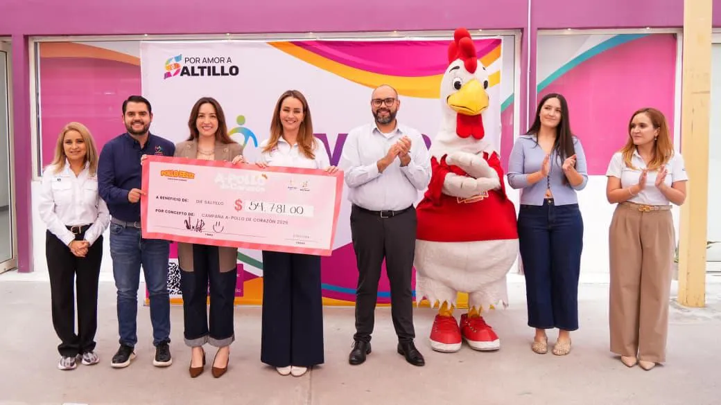 Pollo Feliz dona 54 mil pesos al DIF Saltillo para cirugías de corazón infantil