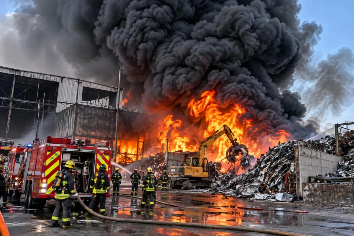 Incendio en planta de reciclaje de Tultitlán provoca explosiones y moviliza a bomberos
