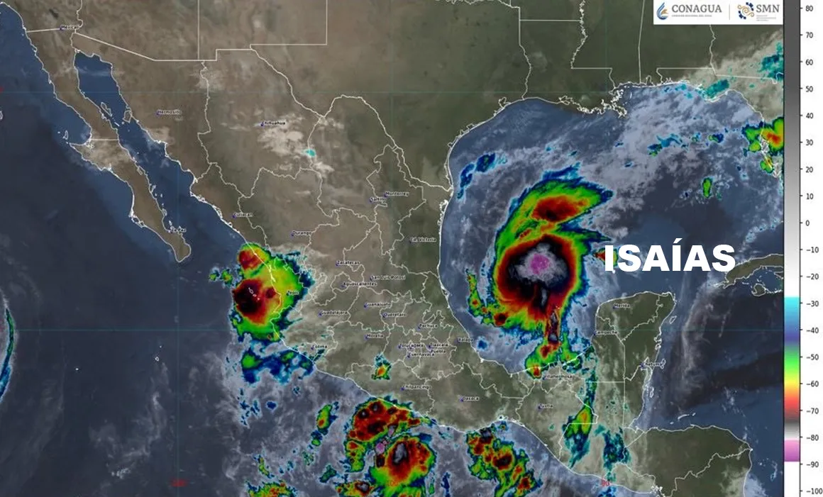 Isaías se intensifica a huracán a 290 km de Yucatán