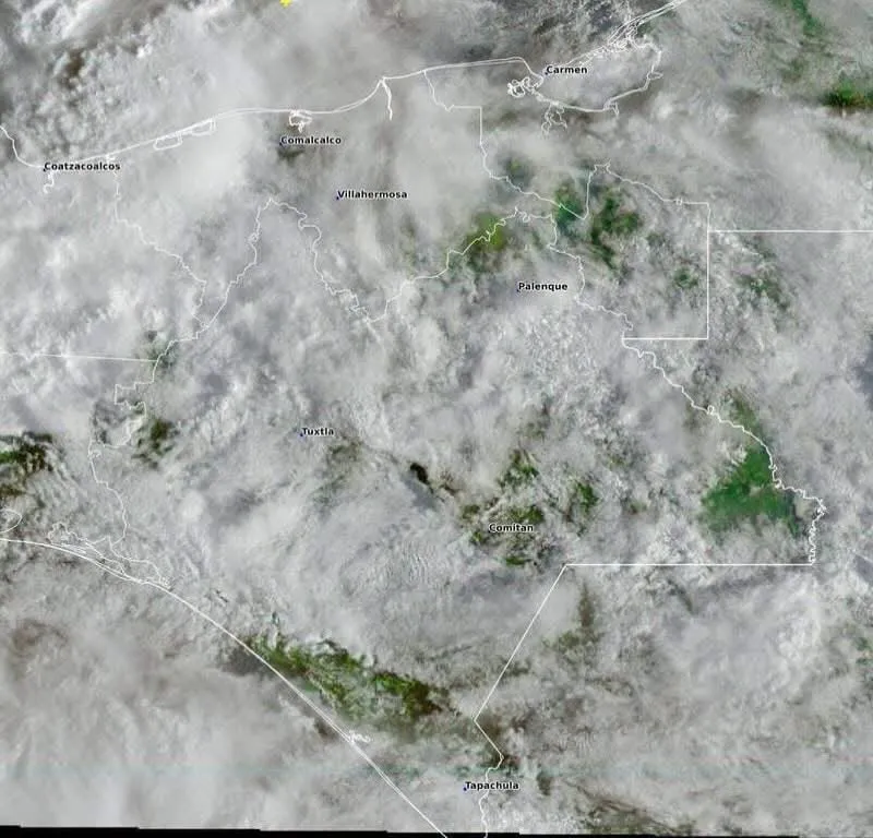 Chiapas mantendrá cielo nublado y posibles lloviznas durante este día