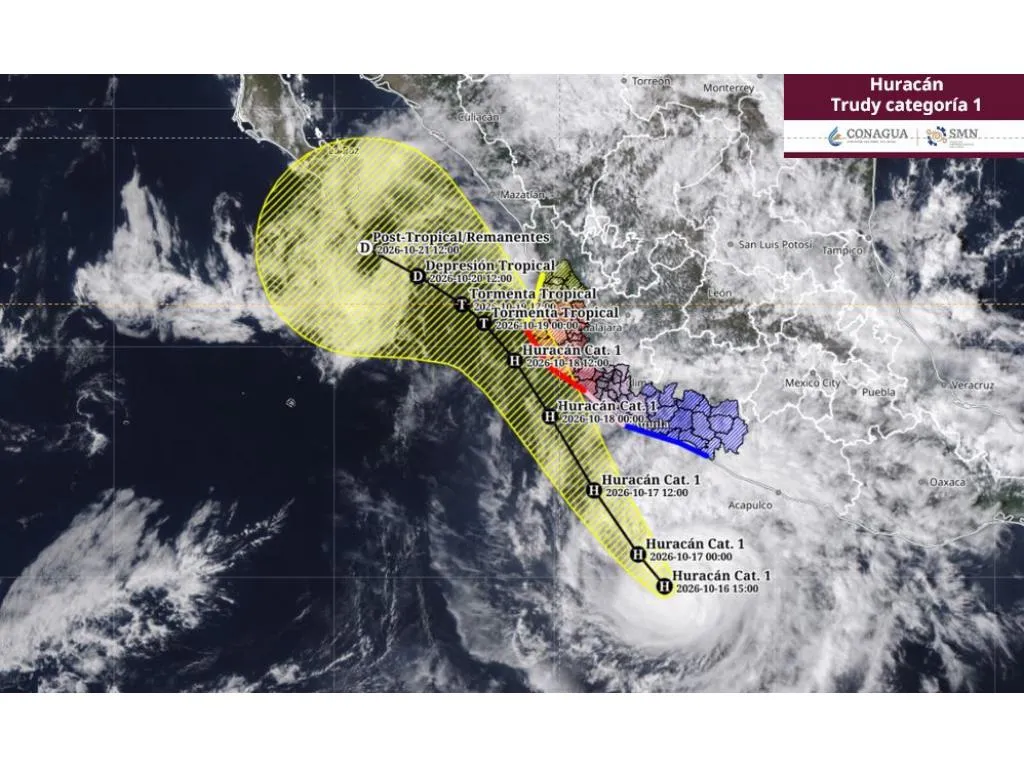 Huracán Trudy se degrada a categoría 1; mantiene lluvias intensas en Guerrero y Oaxaca