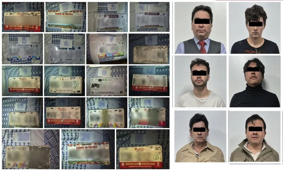 Aseguran en Lindavista predio usado para falsificar placas; 6 detenidos