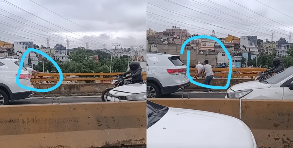 Se viste de héroe al evitar que mujer cayera de puente en Naucalpan