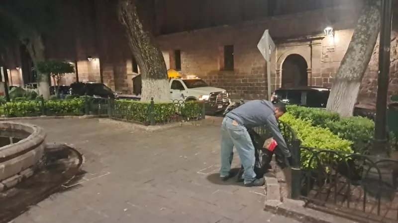 Retiran 129 t de basura en el centro histórico tras Noche Moreliana