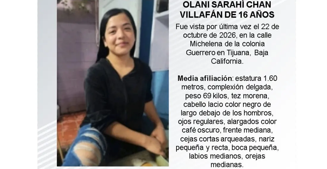 Se busca a Olani Sarahí Chan Villafán de 16 años